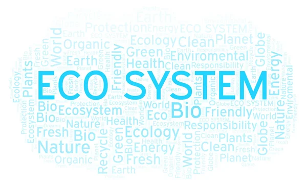 Eco System Parola Nube Wordcloud Realizzato Solo Con Testo — Foto Stock