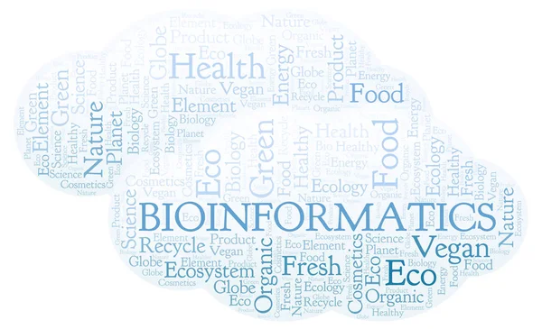 Nube Palabras Bioinformática Wordcloud Hecho Solo Con Texto — Foto de Stock