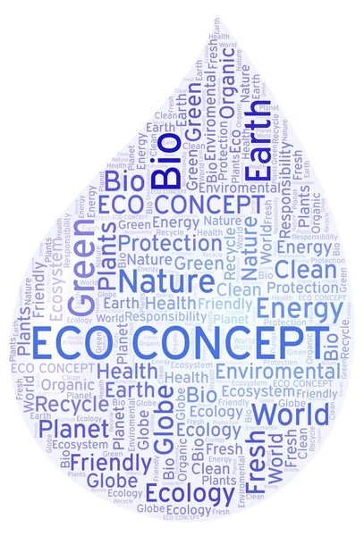 Eco Koncept Slovo Mrak Wordcloud Pouze Text — Stock fotografie