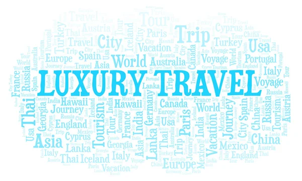 Облако Слова Luxury Travel Wordcloud Made Text Only — стоковое фото