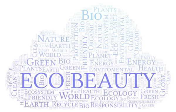 Eco Krásy Slovo Mrak Wordcloud Pouze Text — Stock fotografie