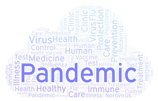 Pandemi Word Cloud Gjorda Med Endast Text — Stockfoto