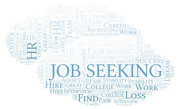 Job Seeking word cloud. Wordcloud made with text only.