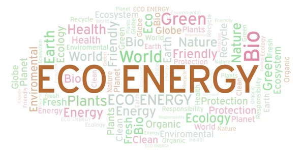 Nuvem Palavras Eco Energy Wordcloud Feito Apenas Com Texto — Fotografia de Stock