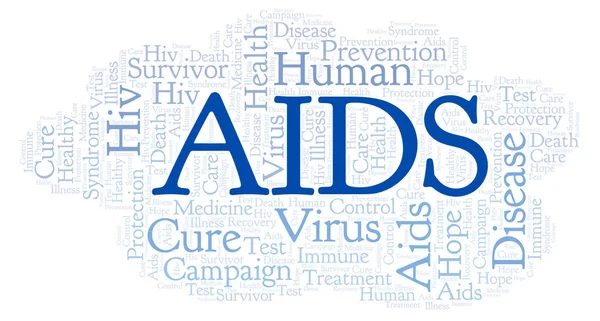 Aids Word Cloud Gjorda Med Endast Text — Stockfoto