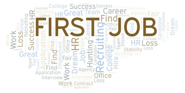 First Job Word Cloud Wordcloud Made Text Only — Stock Photo, Image