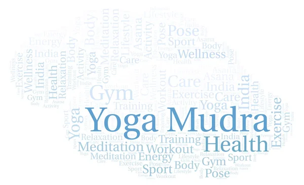 Yoga Mudra Nuvem Palavras Wordcloud Feito Apenas Com Texto — Fotografia de Stock