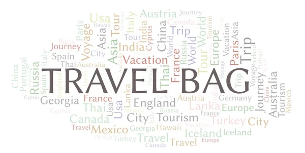 Travel Táska Szó Felhő Wordcloud Készült Csak Szöveg — Stock Fotó