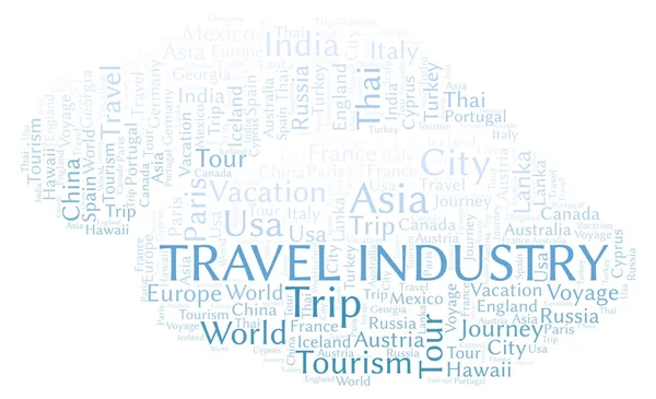 Indústria Viagens Nuvem Palavras Wordcloud Feito Apenas Com Texto — Fotografia de Stock