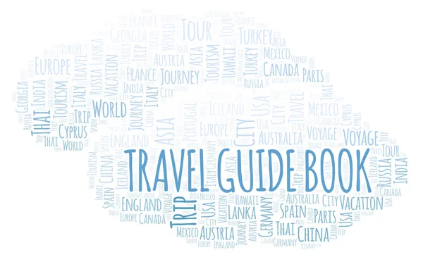 Guía Viaje Reservar Palabra Nube Wordcloud Hecho Solo Con Texto —  Fotos de Stock