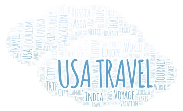 Usa Travel Word Cloud Wordcloud Made Text Only — Stock Photo, Image