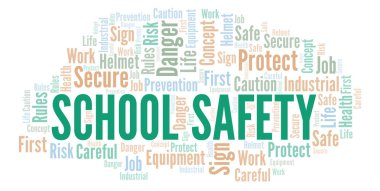 Emanet kelime bulutu okul. Yalnızca metin ile yapılan kelime bulutu.  