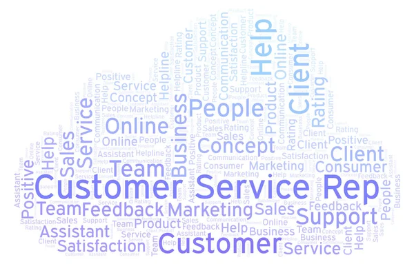 Customer Service Rep word cloud. Made with text only.