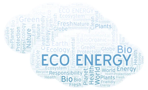 Σύννεφο Λέξεων Eco Ενέργειας Wordcloud Γίνεται Κείμενο Μόνο — Φωτογραφία Αρχείου