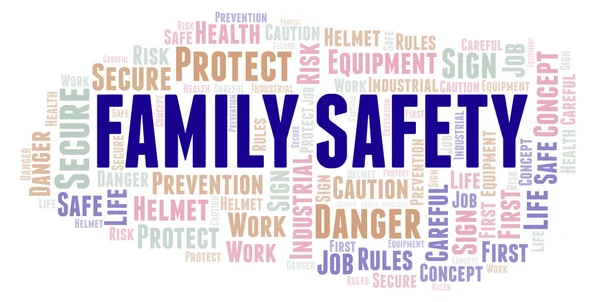Family Safety word cloud. Word cloud made with text only.