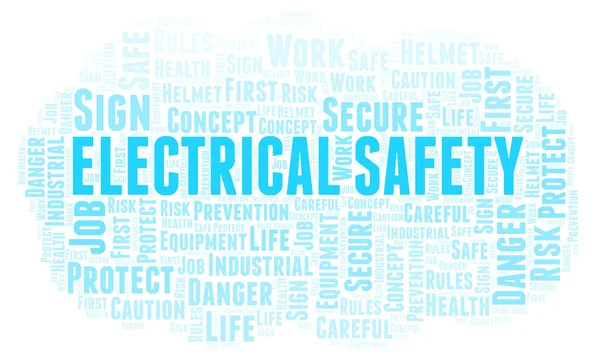 Electrical Safety word cloud. Word cloud made with text only.