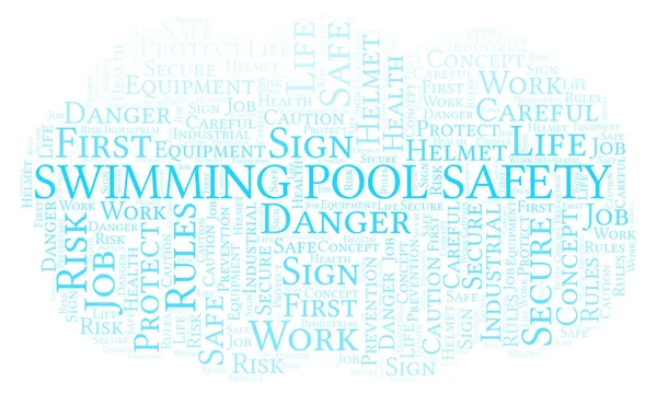 Swimming Pool Safety Word Cloud Word Cloud Made Text Only — Stock Photo, Image