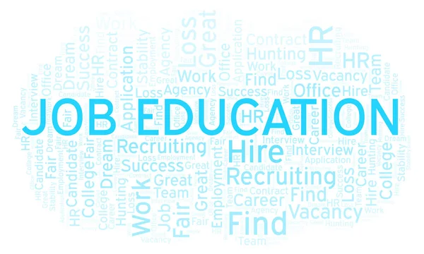 Job Education Nuvem Palavras Wordcloud Feito Apenas Com Texto — Fotografia de Stock