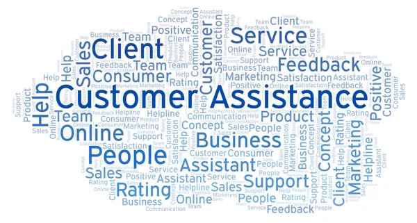 Customer Assistance word cloud. Made with text only.