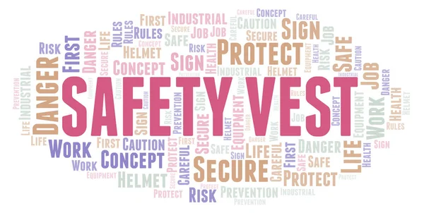 Safety Vest word cloud. Word cloud made with text only.