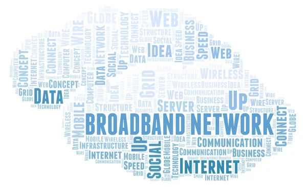 Broadband Network word cloud. Word cloud made with text only.