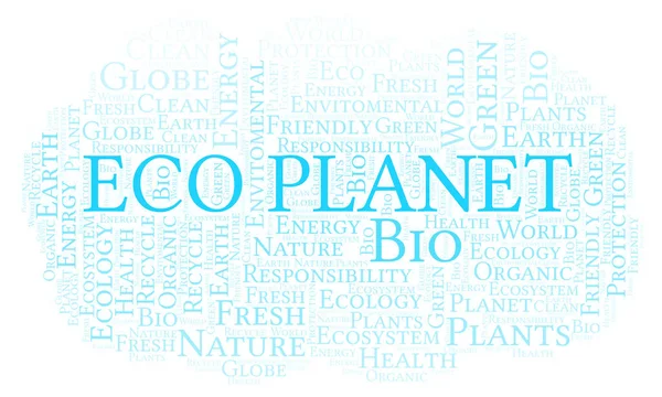 Eco Planet Slovo Mrak Wordcloud Pouze Text — Stock fotografie