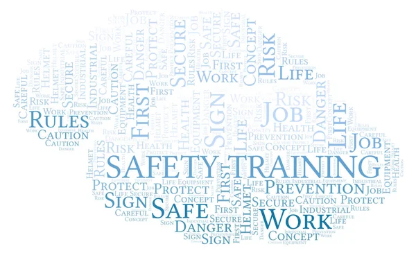 Safety Training word cloud. Word cloud made with text only.