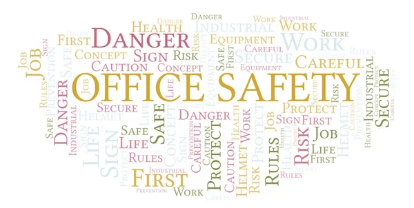 Office Safety word cloud. Word cloud made with text only.