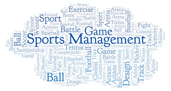 Sports Management word cloud. Made with text only.