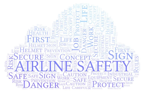 Хмара Слів Безпеки Авіакомпанії Хмара Слів Зроблена Лише Текстом — стокове фото
