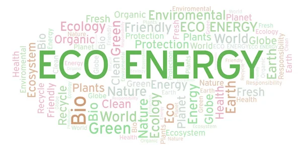 Eco Energie Word Cloud Wordcloud Gemaakt Met Alleen Tekst — Stockfoto