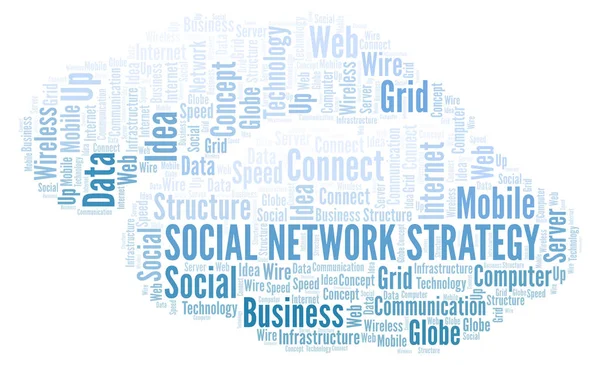 Social Network Strategy word cloud. Word cloud made with text only.
