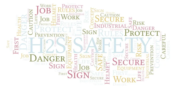 H2S Cuvânt Siguranță Cloud Word Cloud Realizat Numai Text — Fotografie, imagine de stoc