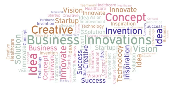 Inovações Negócios Nuvem Palavras Feita Apenas Com Texto — Fotografia de Stock