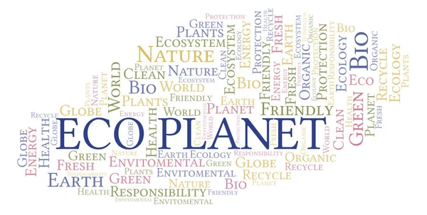 Eco Planeet Word Cloud Wordcloud Gemaakt Met Alleen Tekst — Stockfoto