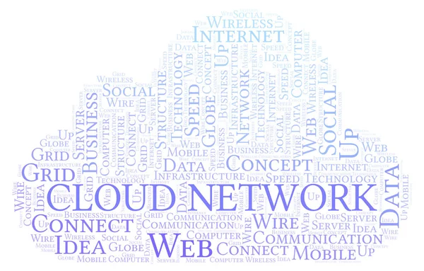 Cloud Network Parola Cloud Nuvola Parole Fatta Solo Con Testo — Foto Stock