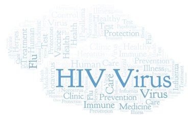 HIV virüsü kelime bulutu, yalnızca metin ile yapılan