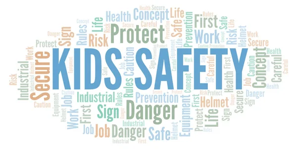 Kids Safety Word Cloud Word Cloud Med Endast Text — Stockfoto