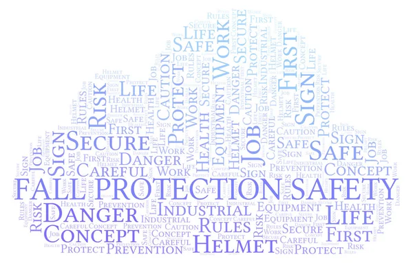 Fall Protection Safety word cloud. Word cloud made with text only.