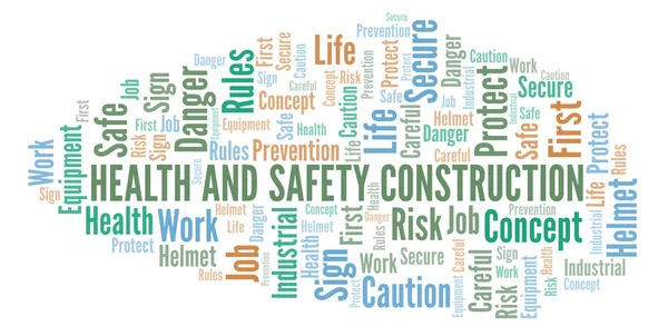 Health And Safety Construction word cloud. Word cloud made with text only.