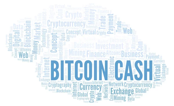 Bitcoin Cash Cryptocurrency Coin Word Cloud Word Cloud Made Text — Stock Photo, Image