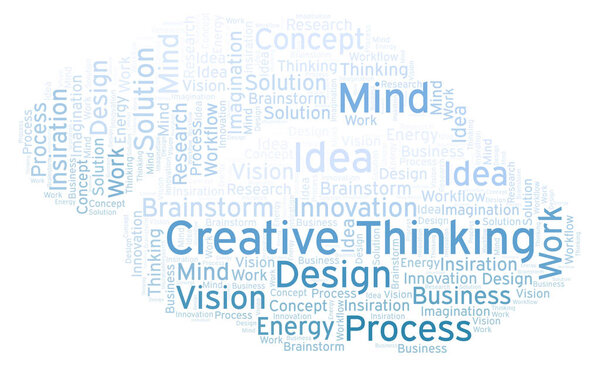Creative Thinking word cloud, made with text only