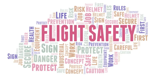 Uçuş Güvenlik Kelime Bulutu Yalnızca Metin Ile Yapılan Kelime Bulutu — Stok fotoğraf