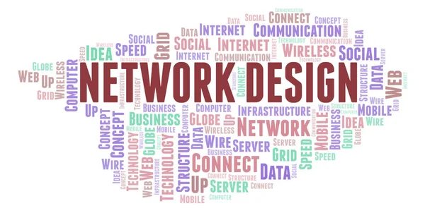 Network Design Nube Palabras Nube Palabras Hecha Solo Con Texto — Foto de Stock
