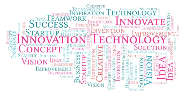 Innovation Nuage Mots Technologiques Fait Avec Texte Seulement — Photo