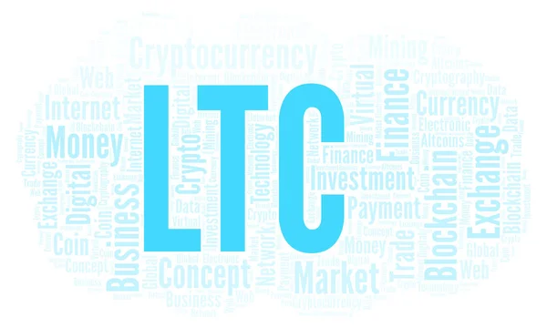 Ltc Litecoin Cryptocurrency Munt Word Cloud Word Cloud Gemaakt Met — Stockfoto