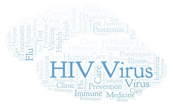 HIV Virus word cloud, made with text only — Stock Image Hiv Virus Word Cloud Made Text Only Stock Image