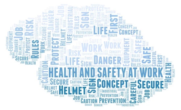 Gesundheit Und Sicherheit Arbeitsplatz Word Cloud Wortwolke Nur Mit Text — Stockfoto