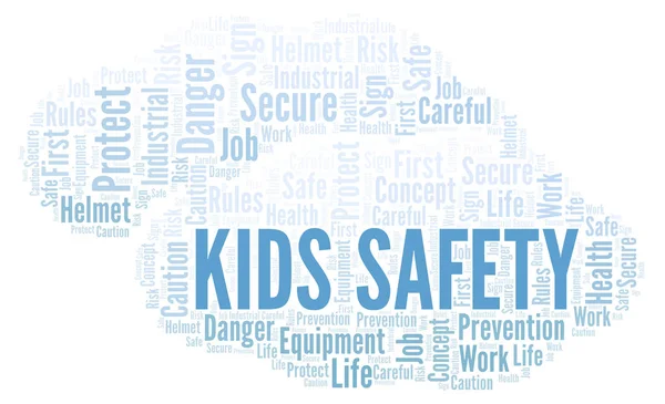 Kids Safety Word Cloud Word Cloud Med Endast Text — Stockfoto