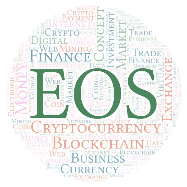 Eos Cryptocurrency Munt Word Cloud Word Cloud Gemaakt Met Alleen — Stockfoto